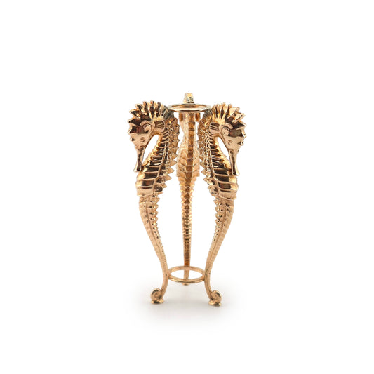 Fatima Doña Gilt Triple Seahorse Pedestal Table Spain
