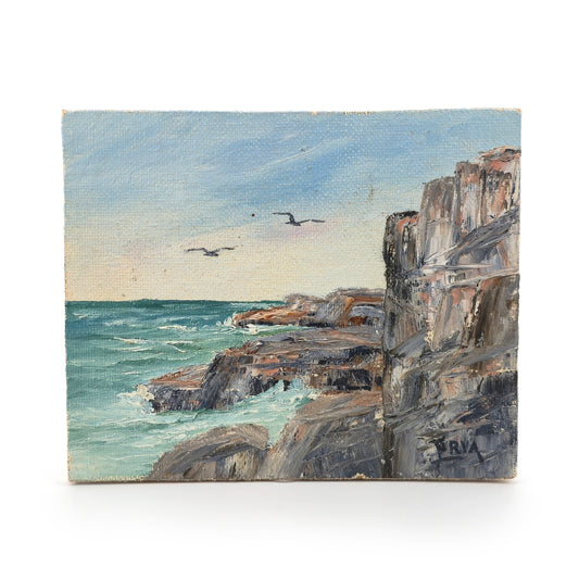 Signed Bar Harbor Coastal Seascape Impressionistic Oil Painting