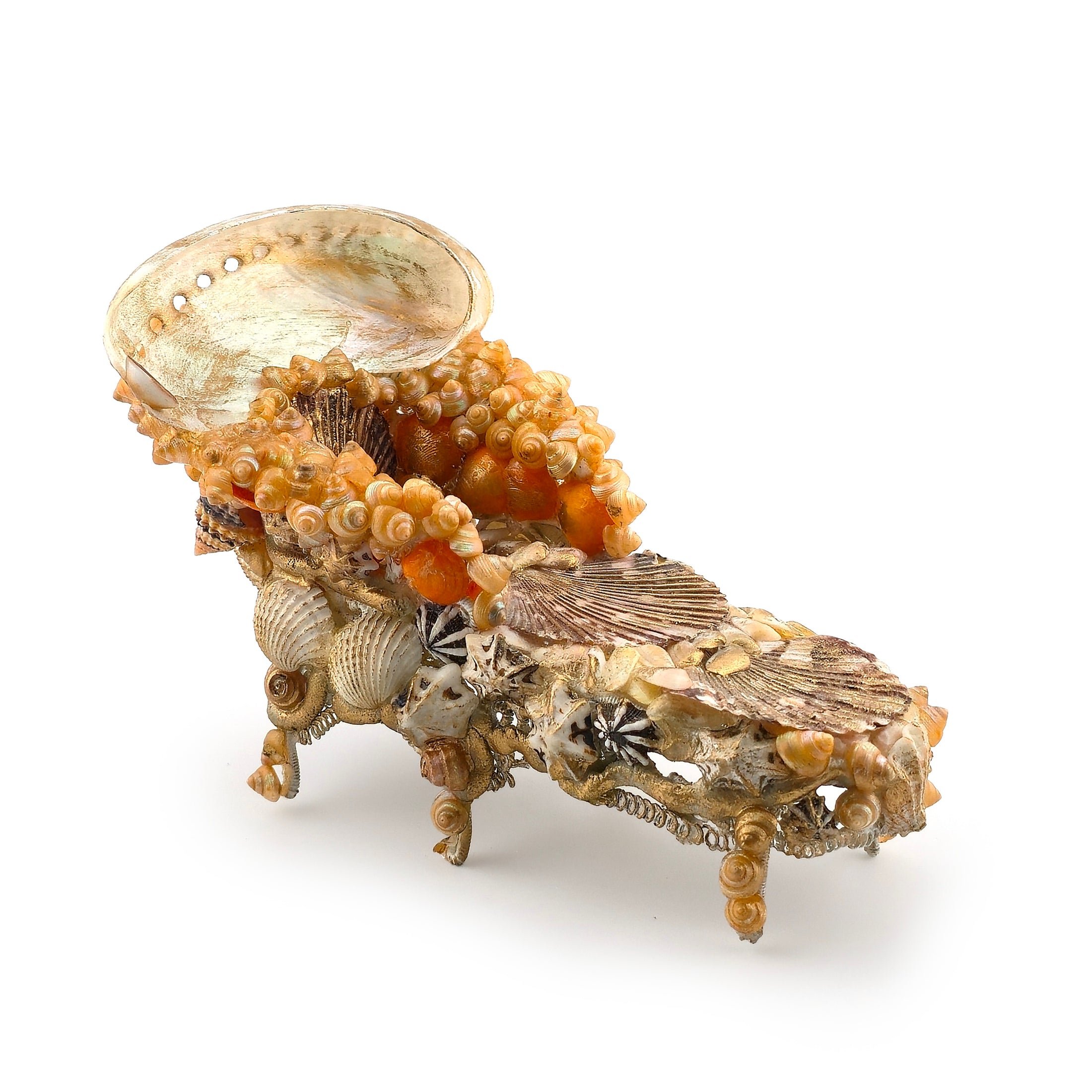 Pamela Goldman Shellwork Chaise Lounge Dollhouse Miniature