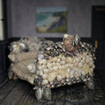 Load image into Gallery viewer, RARE Pamela Goldman Shell-Encrusted Bed with Woven Raffia Coverlet
