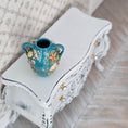 Load image into Gallery viewer, Ocean Blue Twin-Handle Amphora Shell Vase Sculptural Coastal Miniature Dollhouse
