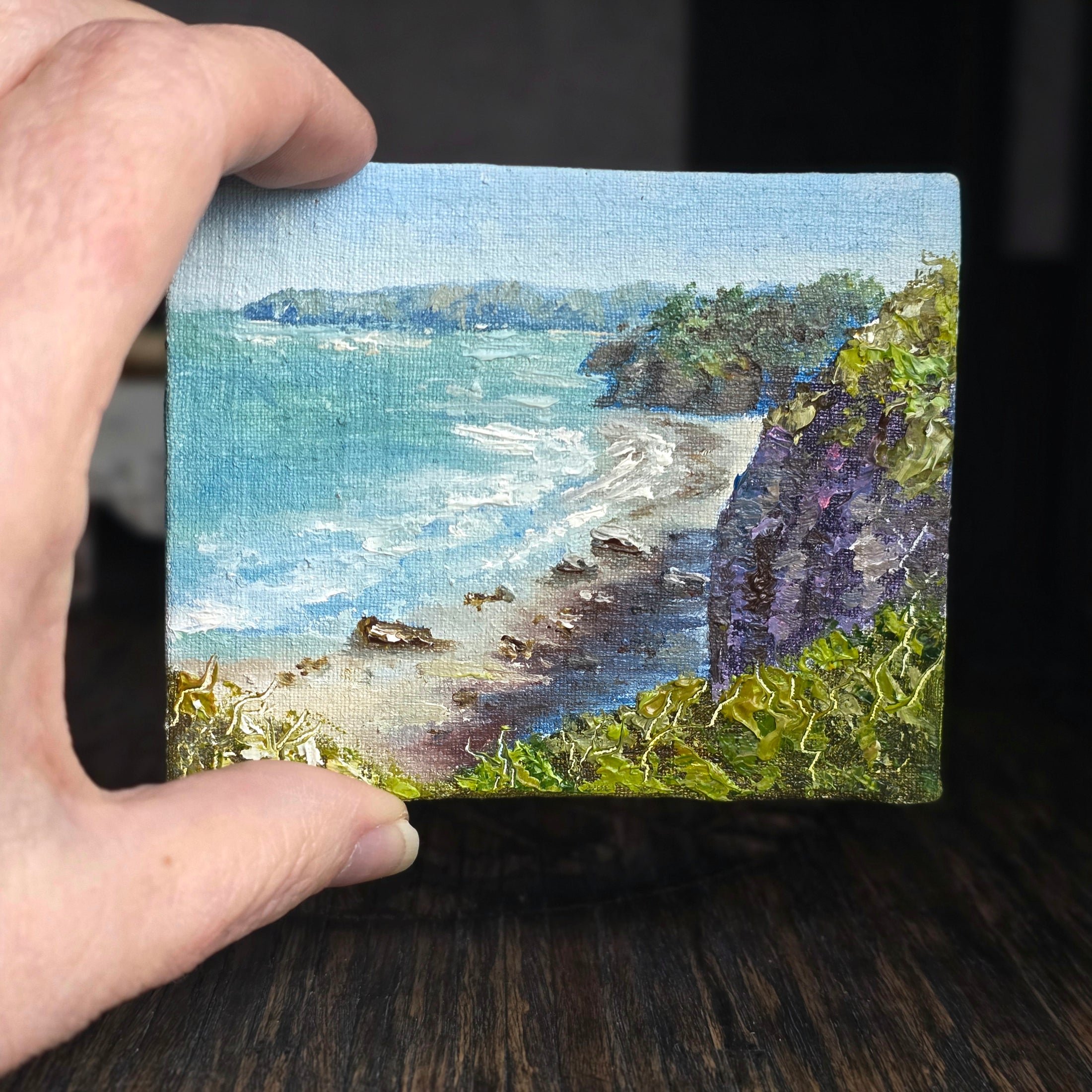 Coastal Cliff Seascape Canvas Impressionist Painting