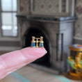 Load image into Gallery viewer, Eugene Kupjack Gold Plated Sterling & Blue Enamel Binoculars
