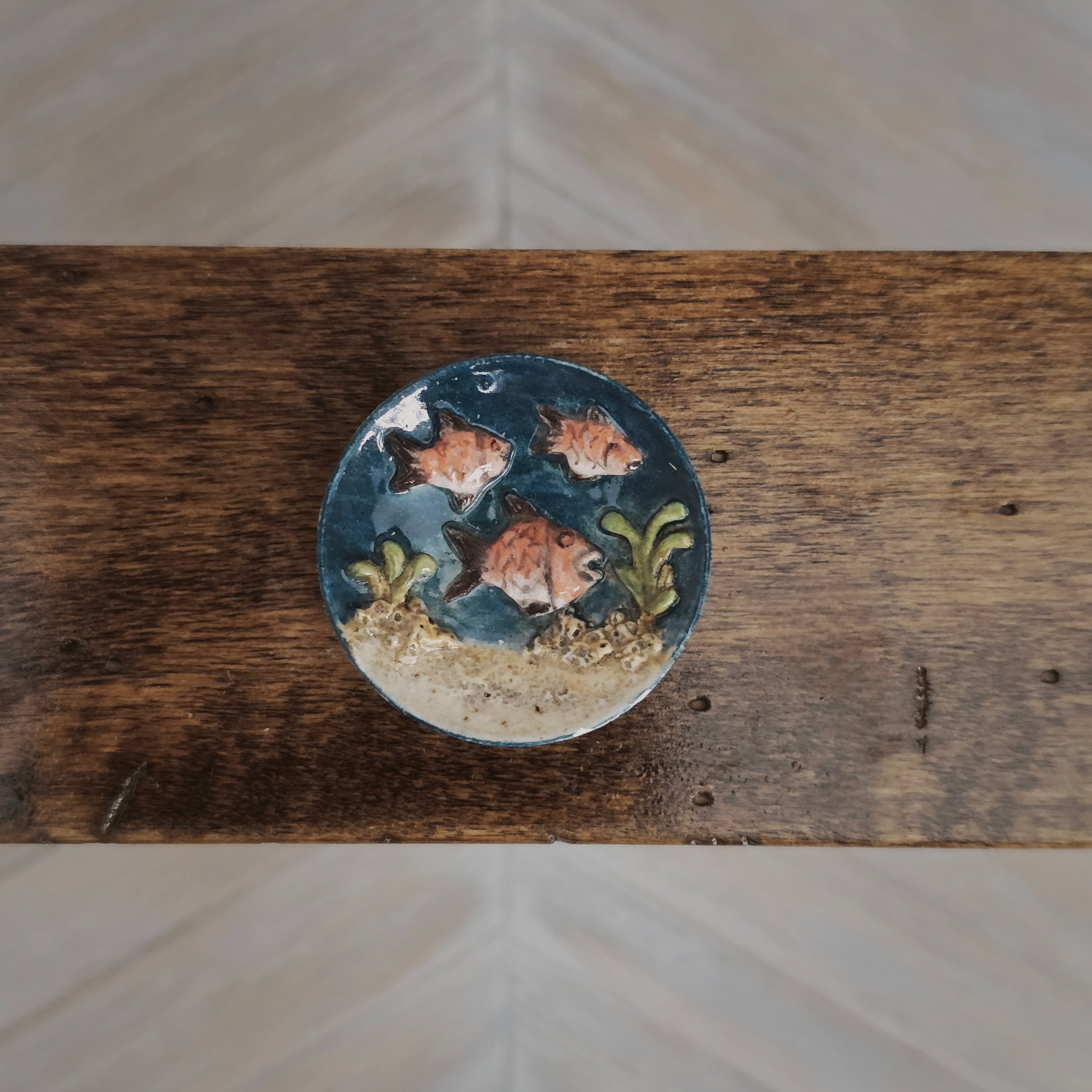 Susan Van Tubbergen Majolica Tropical Fish Plate