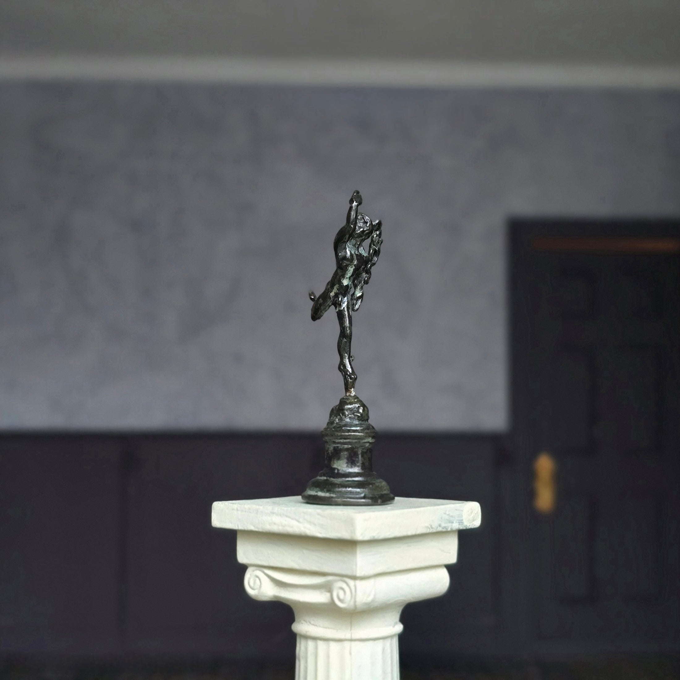 Joseph Addotta "Flying Mercury" Bronze Dollhouse Miniature Sculpture