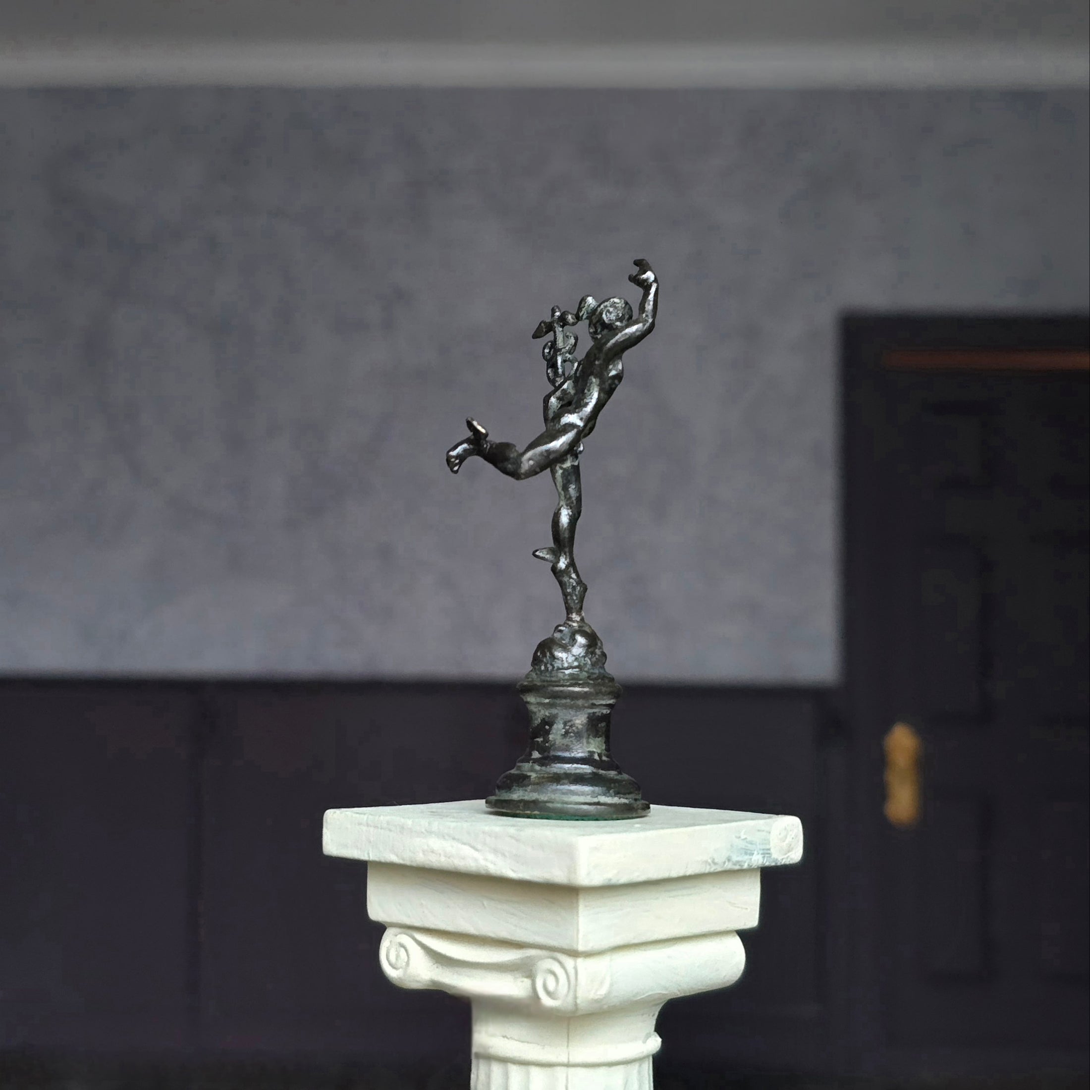 Joseph Addotta "Flying Mercury" Bronze Dollhouse Miniature Sculpture