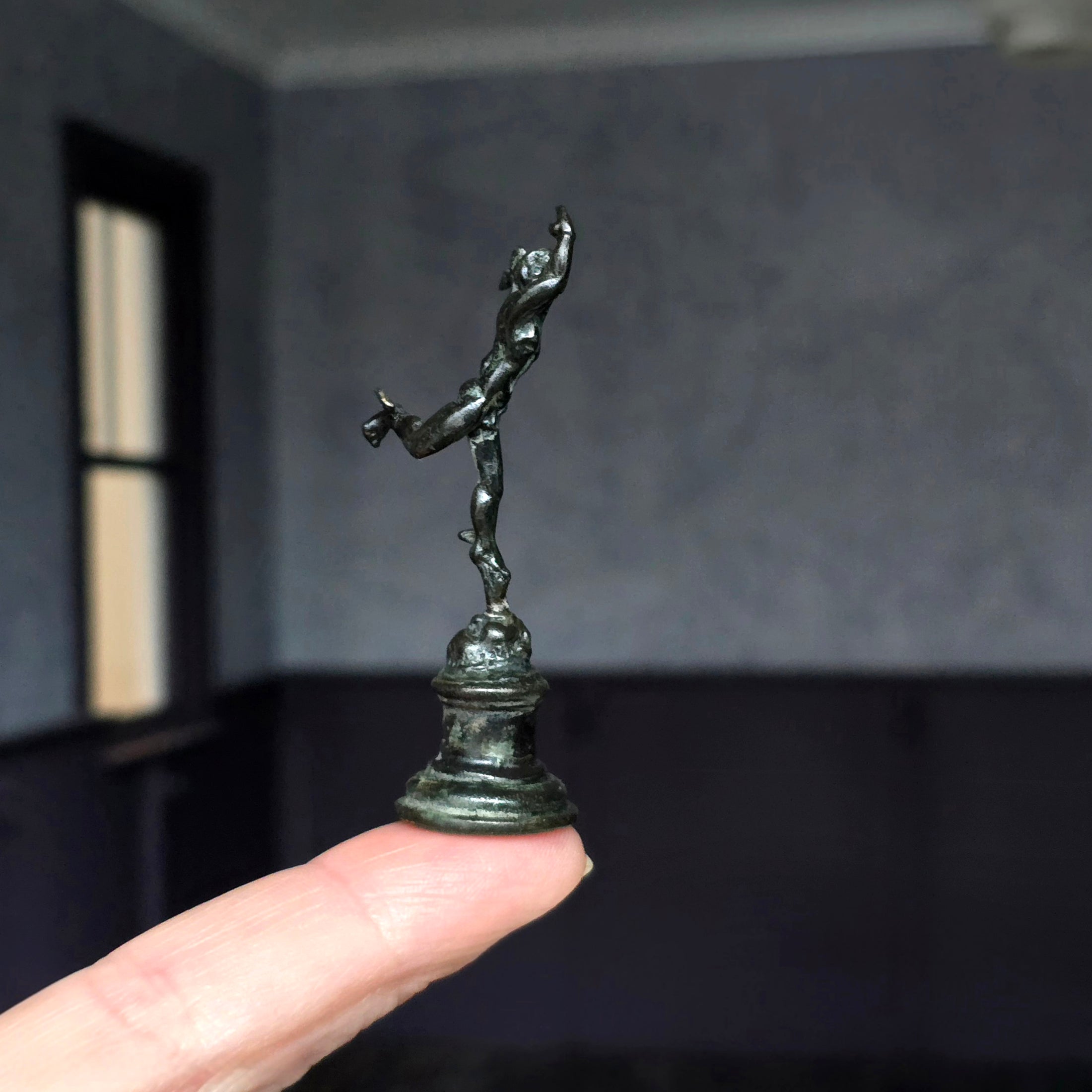 Joseph Addotta "Flying Mercury" Bronze Dollhouse Miniature Sculpture