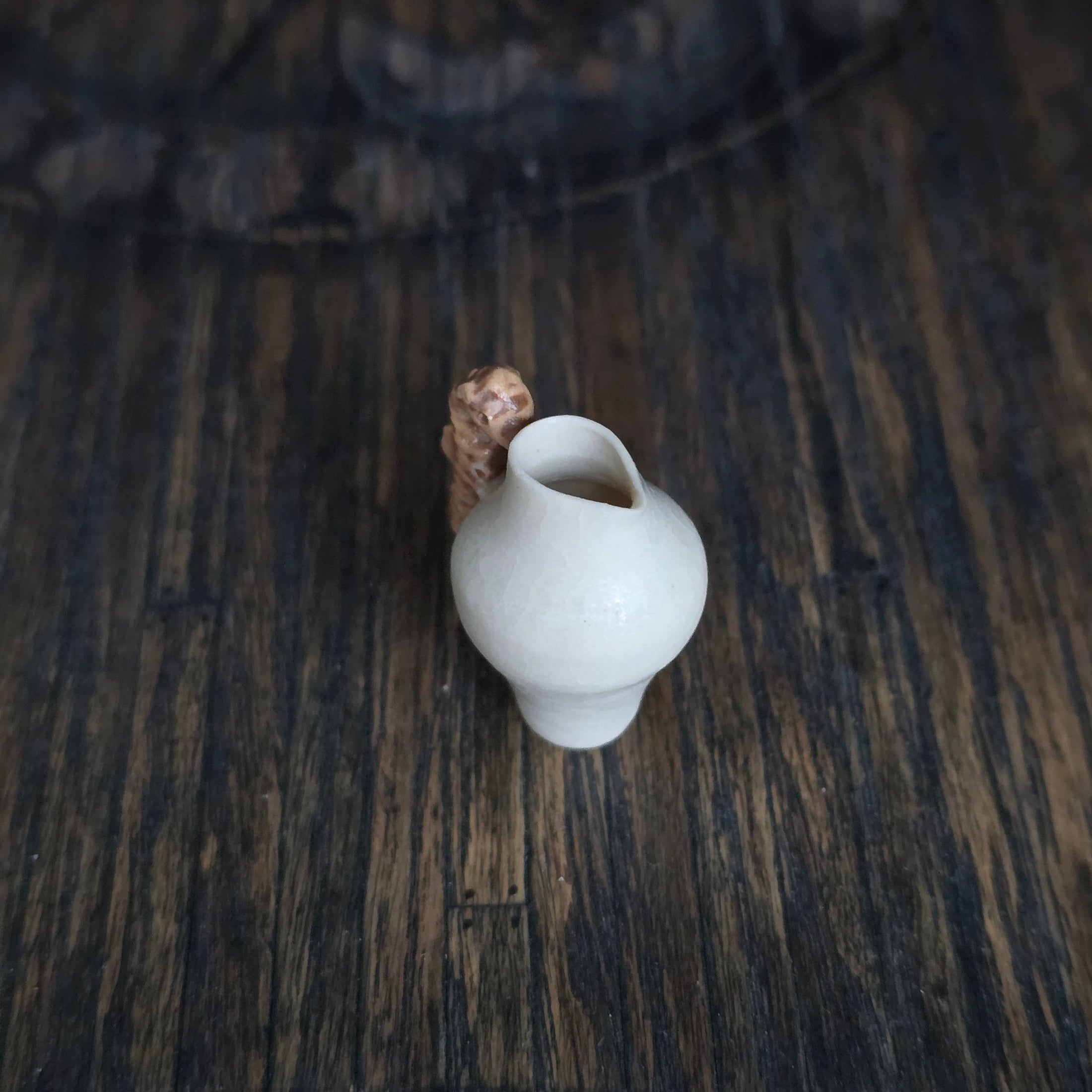 Miniature Seahorse Handle Pitcher by Susan Van Tubbergen