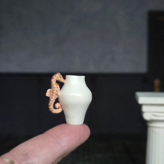 Miniature Seahorse Handle Pitcher by Susan Van Tubbergen