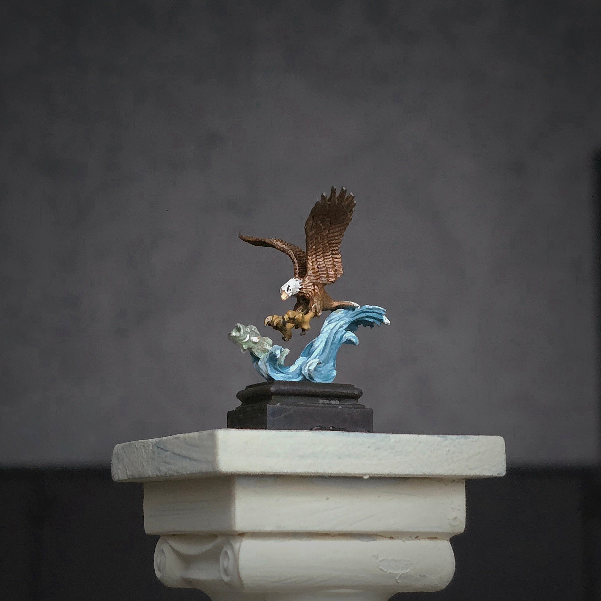 Daniel Kronberg "Eagle Fishing" Bronze Sculpture Dollhouse Miniature