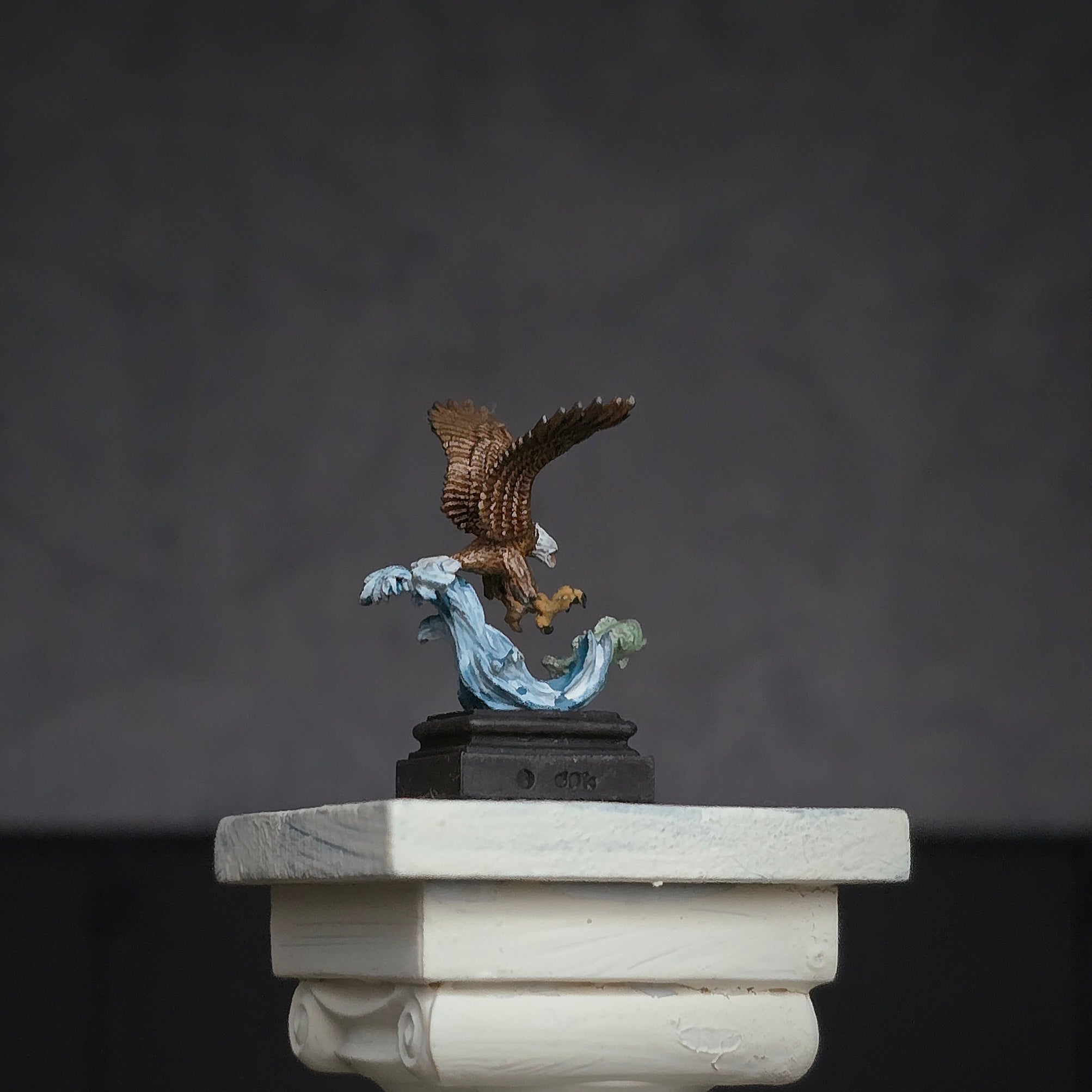 Daniel Kronberg "Eagle Fishing" Bronze Sculpture Dollhouse Miniature
