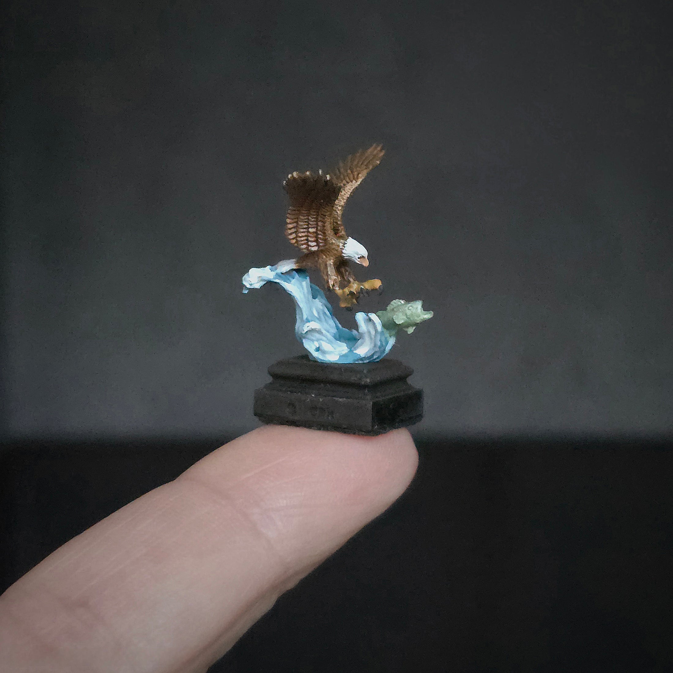 Daniel Kronberg "Eagle Fishing" Bronze Sculpture Dollhouse Miniature
