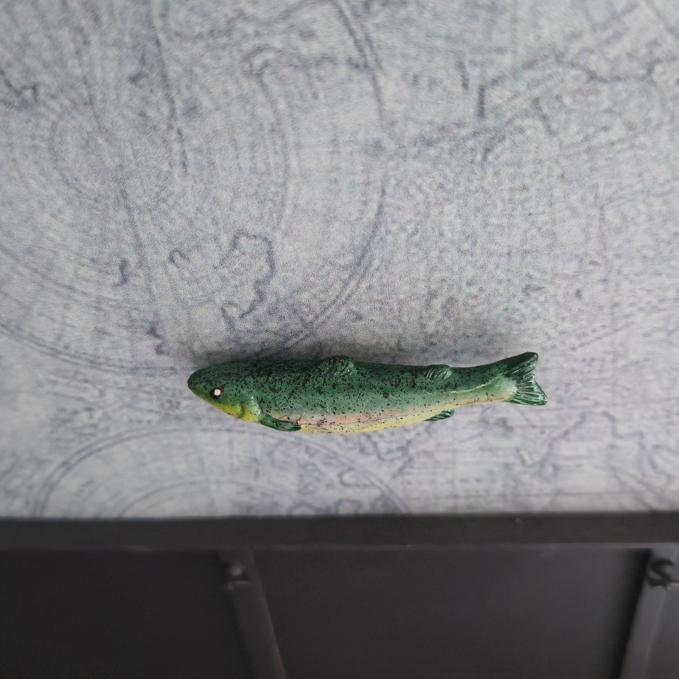 Hand-Painted Clay Trophy Trout Fish Wall Mount Set