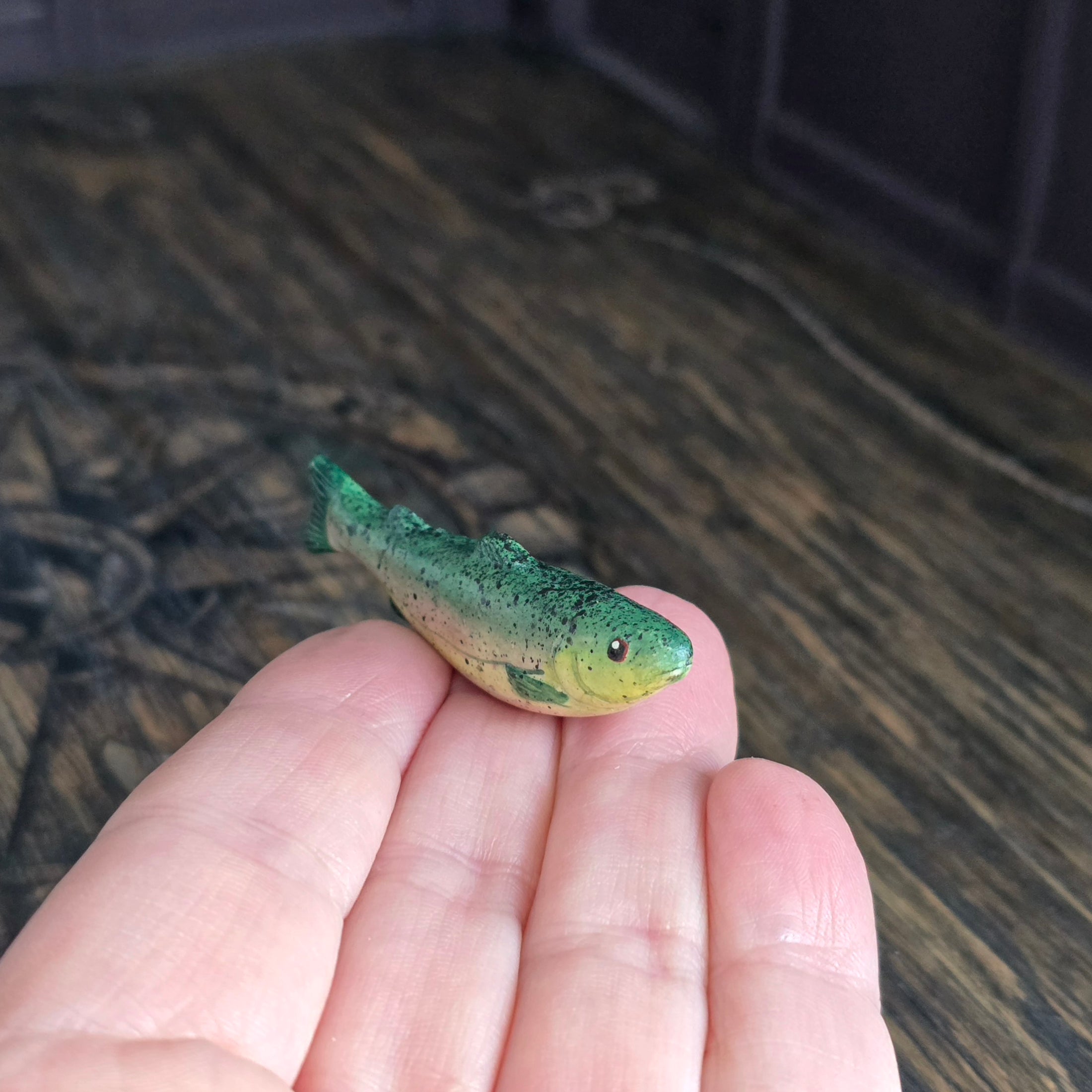 Hand-Painted Clay Trophy Trout Fish Wall Mount Set