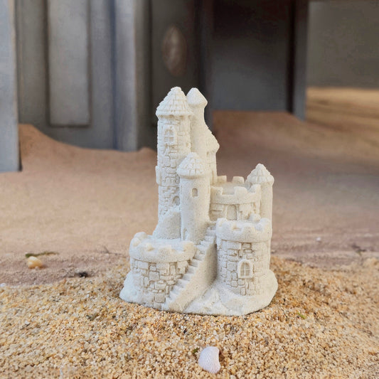 Miniature Sandcastle Sculpture Beach House Decor Sculpted Clay