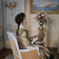 Load image into Gallery viewer, Victorian Lady Reading Scrapbook Porcelain Doll With Chair Dana Burton
