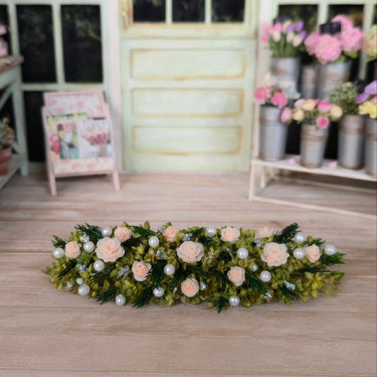 Floral Rose Table Runner Centerpieces Set Of Three Miniature Dollhouse