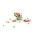 Load image into Gallery viewer, Miniature Dollhouse Easter Bunny Wheelbarrow Floral Centerpiece Set
