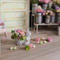 Load image into Gallery viewer, Miniature Dollhouse Easter Bunny Wheelbarrow Floral Centerpiece Set
