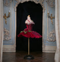 Load image into Gallery viewer, Couture Red Silk Youth Ballet Dress on Mannequin Dress Form Miniature
