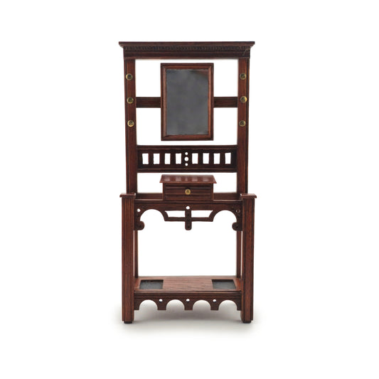 Barry Norbury Edwardian Hall Stand with Mirror Miniature Signed 1985 UK