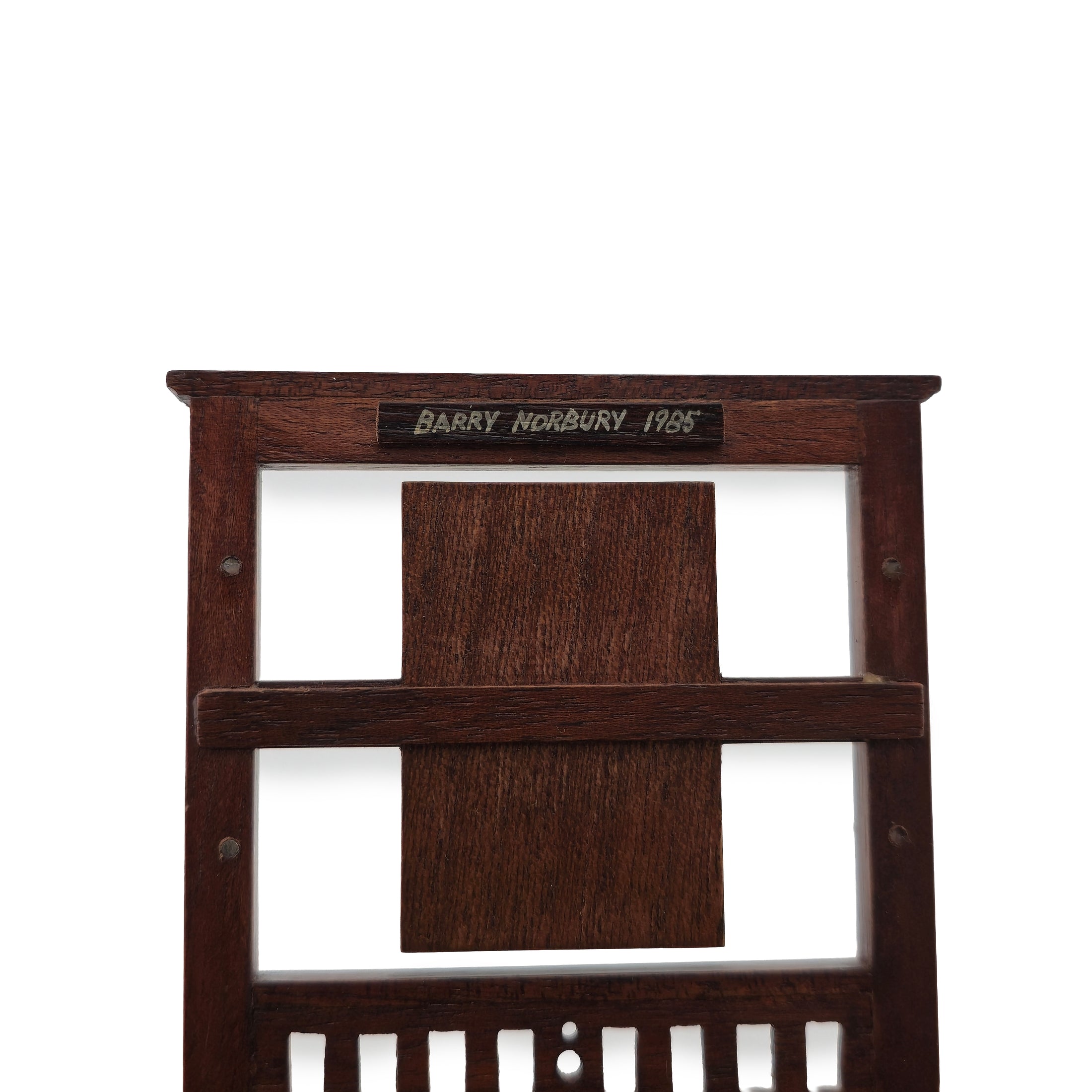 Barry Norbury Edwardian Hall Stand with Mirror Miniature Signed 1985 UK