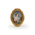 Load image into Gallery viewer, Ornately Framed Antique Oval Portrait of Edwardian Lady with Dove Real Miniature Painting
