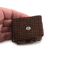 Load image into Gallery viewer, Artisan Signed Miniature Wicker Picnic Basket Set with Accessories Red Gingham
