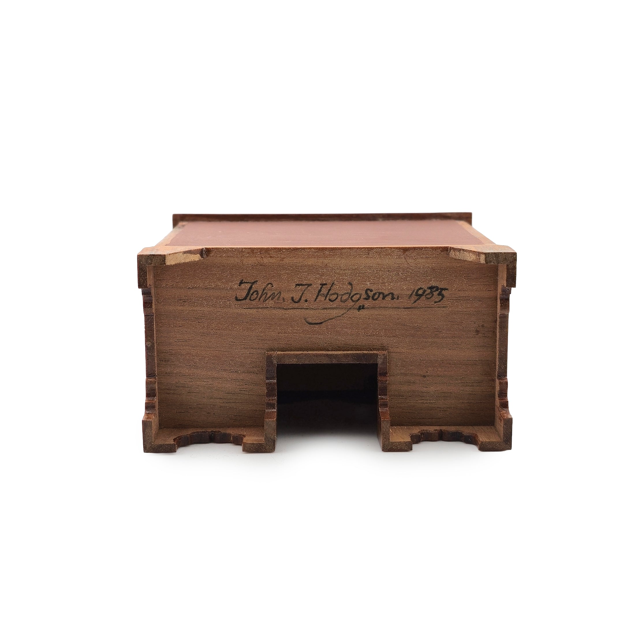 John Hodgson IGMA Miniature Wooden Knee Hole Desk Signed 1985