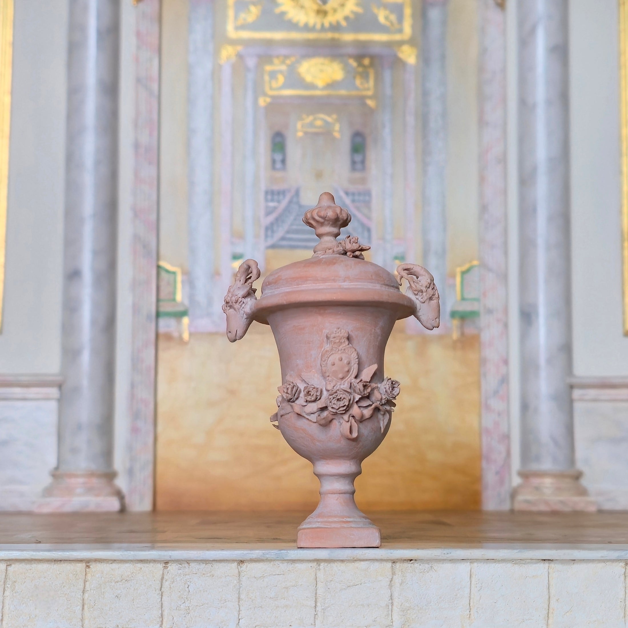 La Chateau Interiors OOAK French Victorian Terracotta Garden Urn OOAK Miniature