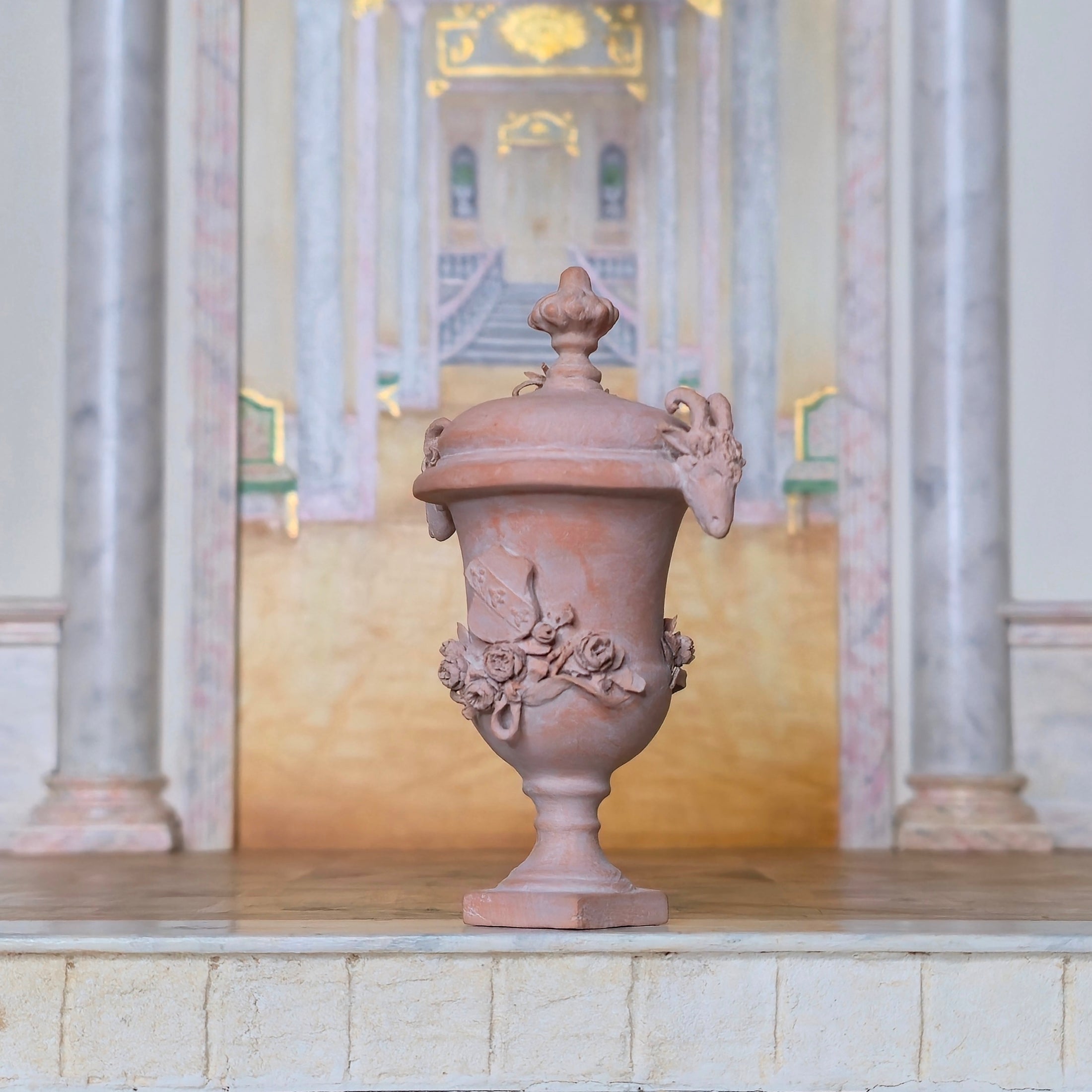 La Chateau Interiors OOAK French Victorian Terracotta Garden Urn OOAK Miniature