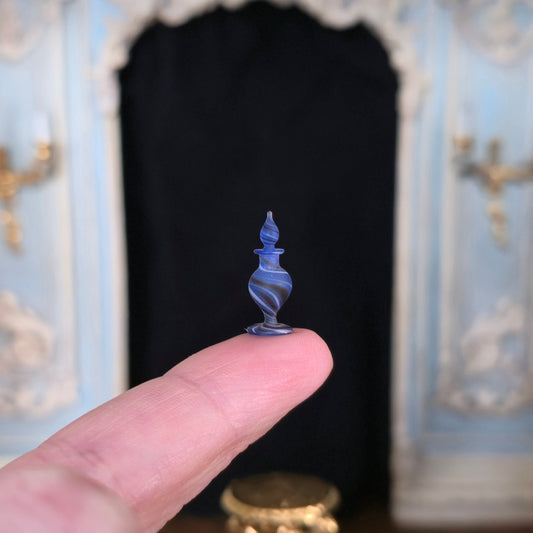 Francis Whittemore Blue Hand Blown Glass Perfume Bottle With Stopper