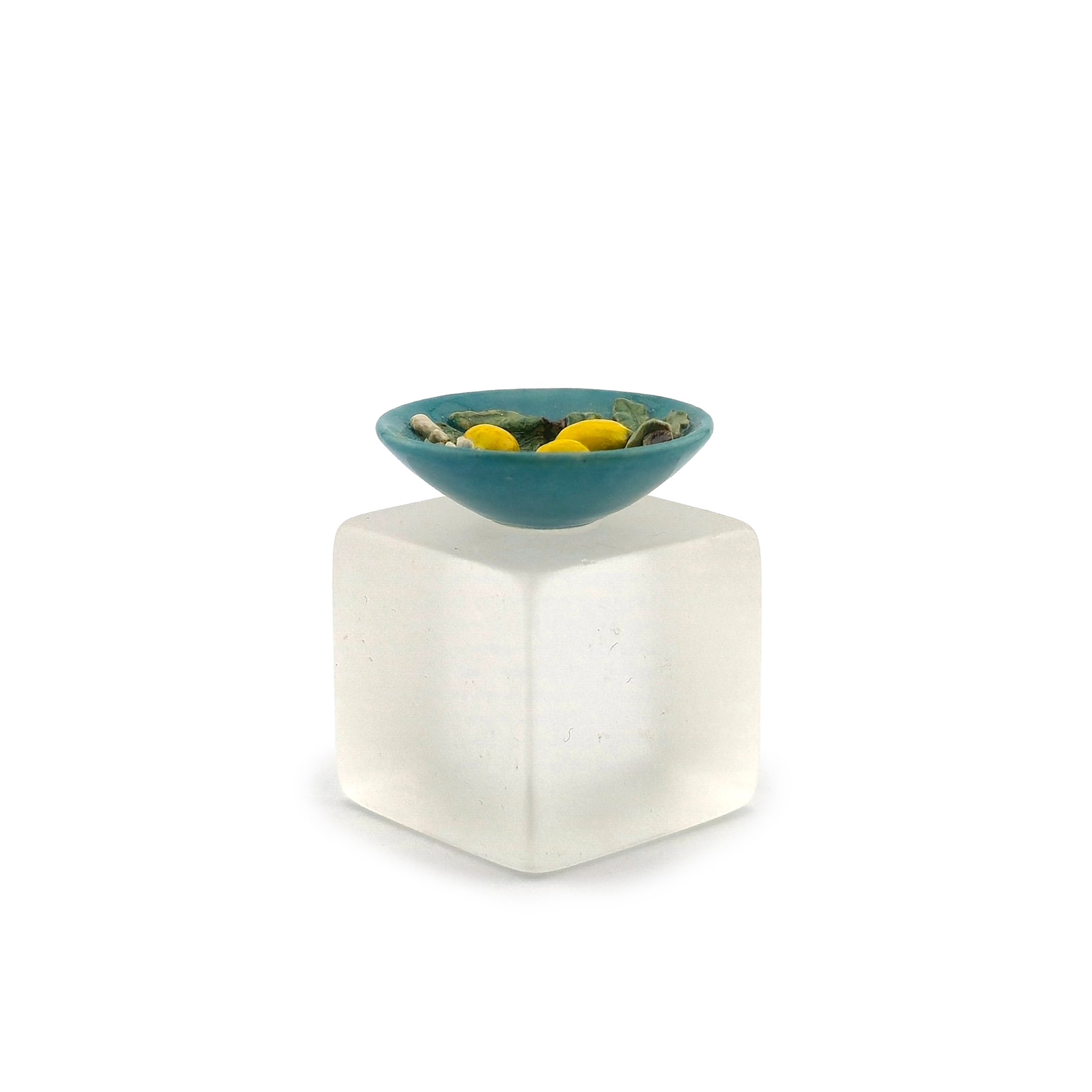 Susan van Tubbergen OOAK Porcelain Trompe L’Oeil Lemon Majolica Bowl