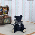 Load image into Gallery viewer, Kay’s Bears Midnight Blue Miniature Teddy Bear Silk Velvet Mohair
