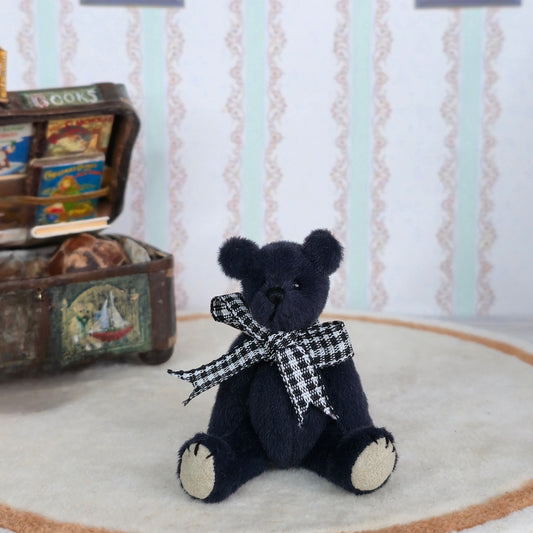 Kay’s Bears Midnight Blue Miniature Teddy Bear Silk Velvet Mohair