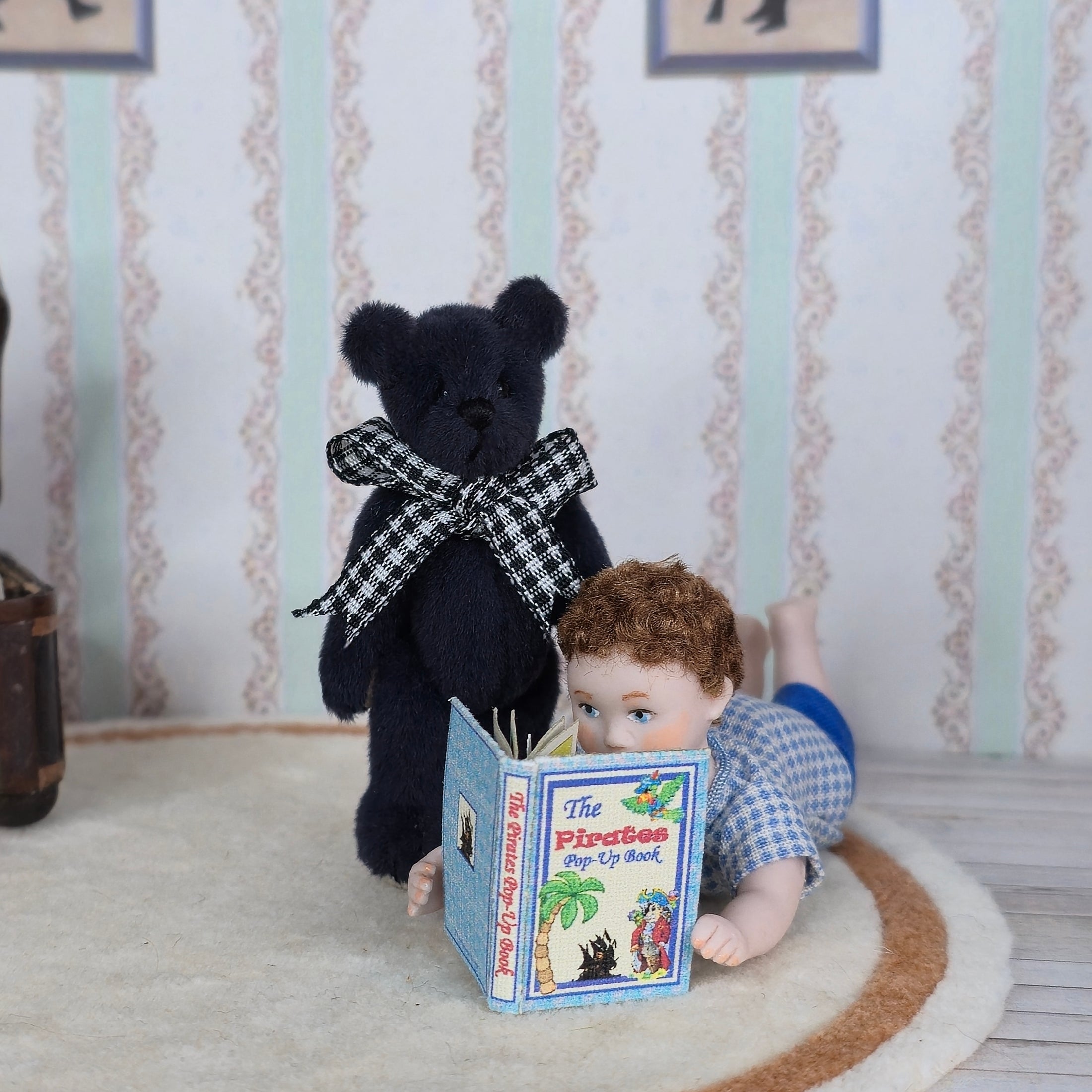 Kay’s Bears Midnight Blue Miniature Teddy Bear Silk Velvet Mohair