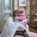 Load image into Gallery viewer, Kay’s Bears Pretty Pink Teddy Bear Silk Velvet Mohair Dollhouse Bear
