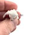 Load image into Gallery viewer, Leanna Kirsch Miniature White Wool Teddy Bear with Silk Ribbon
