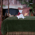 Load image into Gallery viewer, Leanna Kirsch Miniature White Wool Teddy Bear with Silk Ribbon
