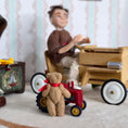Load image into Gallery viewer, Tiny Miniature Wool Teddy Bear with Red Silk Ribbon Dollhouse Toy
