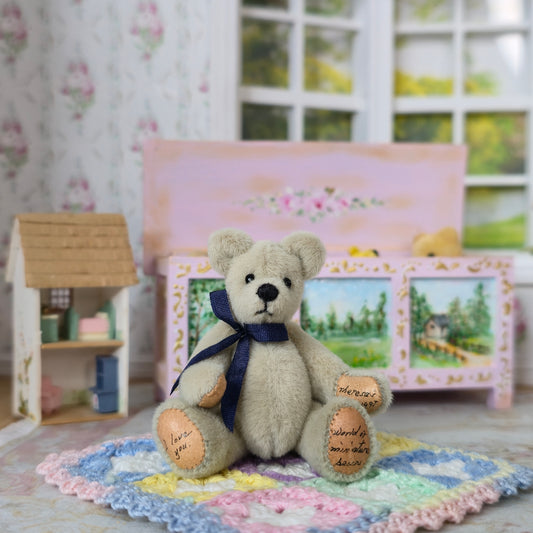 Teresa’s Bears Miniature Silk Velvet Mohair 'I Love You' Teddy Bear 1997