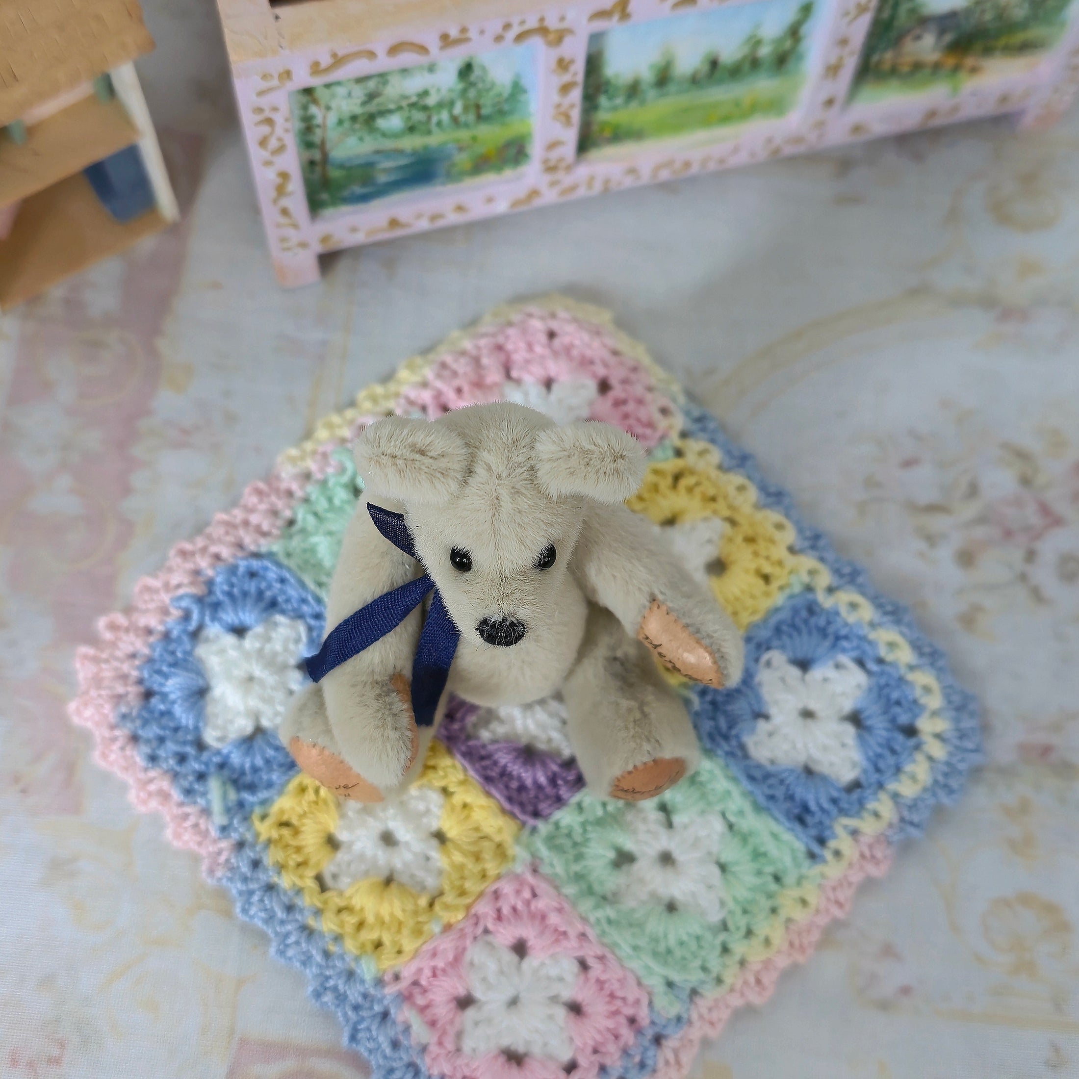 Teresa’s Bears Miniature Silk Velvet Mohair 'I Love You' Teddy Bear 1997