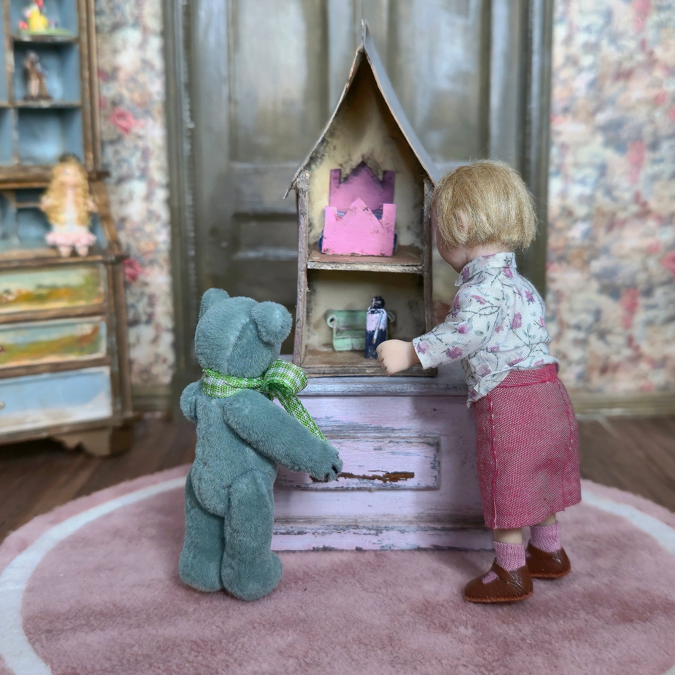 Vintage Kay’s Bears Miniature Seafoam Green Mohair Teddy Bear