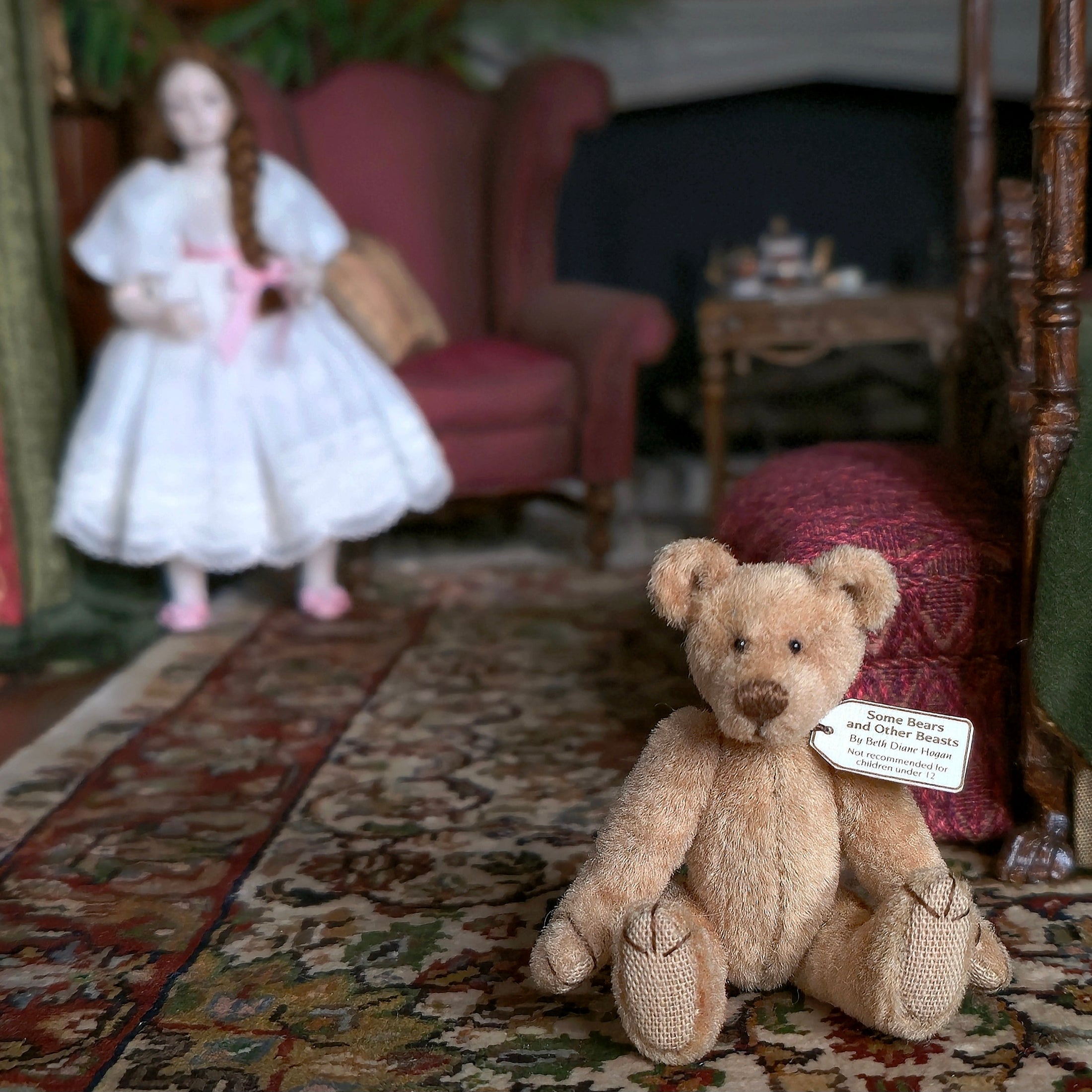 Vintage Jointed Tan Mohair Teddy Bear by Beth Diane Hogan