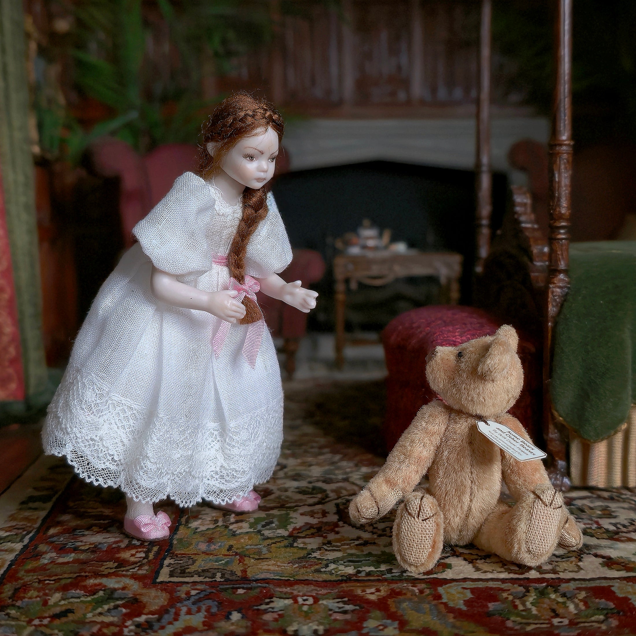 Vintage Jointed Tan Mohair Teddy Bear by Beth Diane Hogan