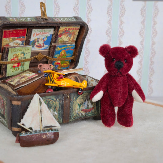 Artisan Vintage Miniature Jointed Red Mohair Teddy Bear