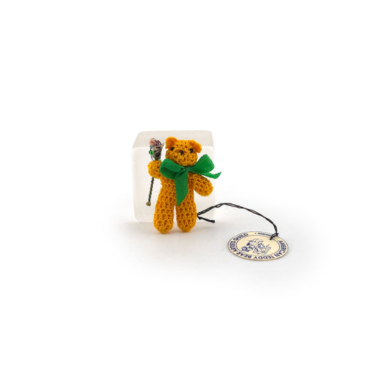 Maggie Anderson Miniature Tiny Crocheted Teddy Bear & Clay Zebra Puppet