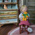 Load image into Gallery viewer, Maggie Anderson Miniature Tiny Crocheted Teddy Bear & Clay Zebra Puppet
