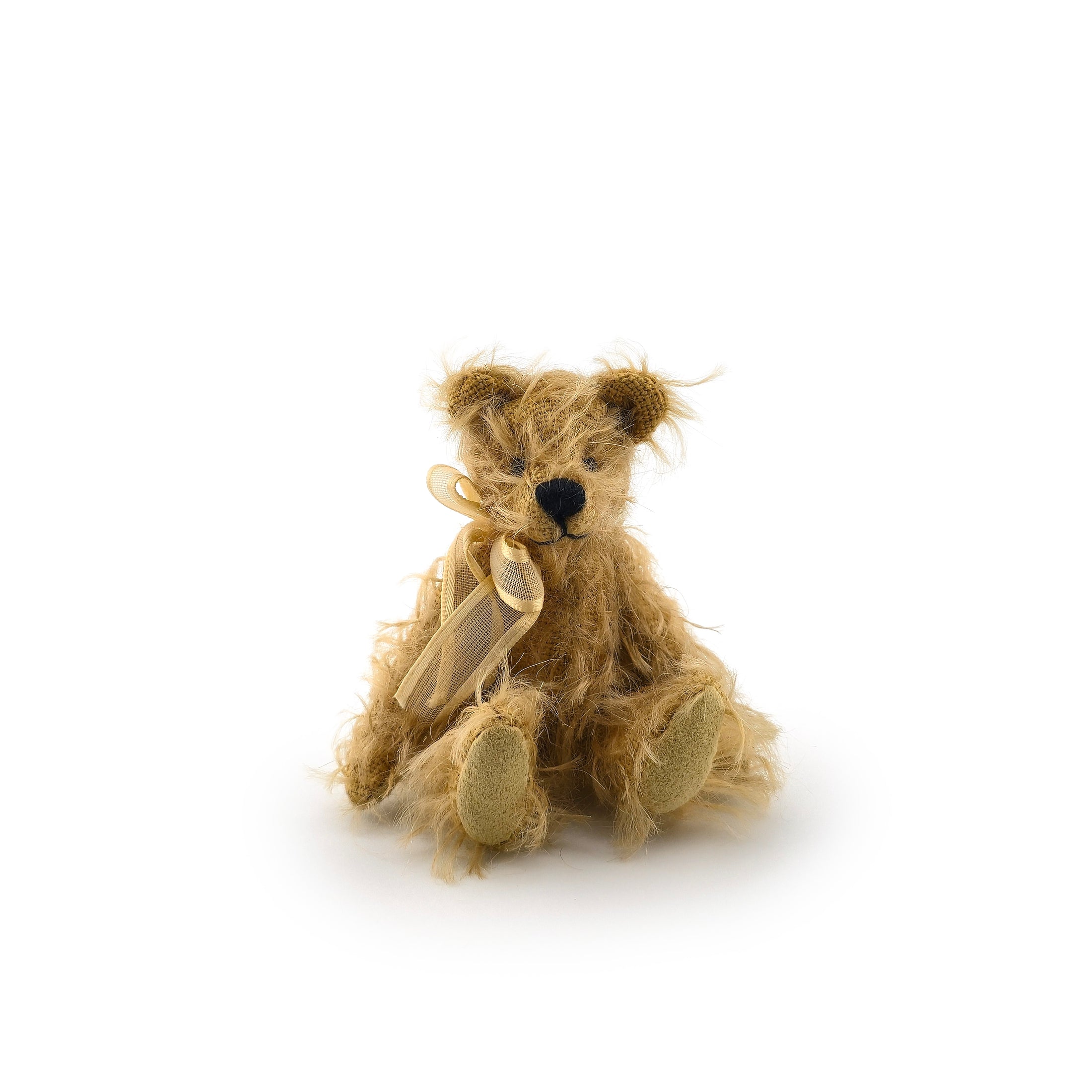 OOAK Miniature Burlap & Mohair Teddy Bear Artisan Dollhouse Toy