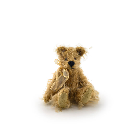 OOAK Miniature Burlap & Mohair Teddy Bear Artisan Dollhouse Toy